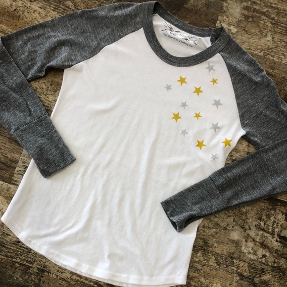 So Nikki Other - Heather grey and white raglan long sleeve t-shirt